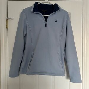 NWT Brooks Brothers Light Blue Fleece Quarter-Zip